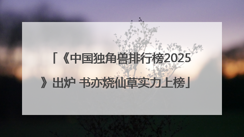 《中国独角兽排行榜2025》出炉 书亦烧仙草实力上榜