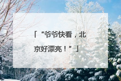 “爷爷快看，北京好漂亮！”