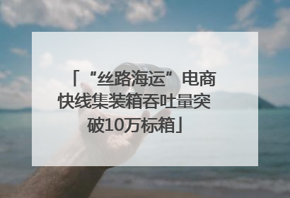 “丝路海运”电商快线集装箱吞吐量突破10万标箱