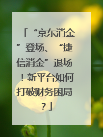 “京东消金”登场、“捷信消金”退场！新平台如何打破财务困局？