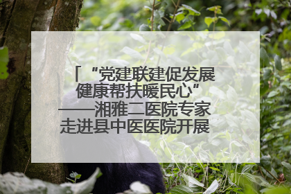 “党建联建促发展 健康帮扶暖民心”——湘雅二医院专家走进县中医医院开展健康帮扶活动