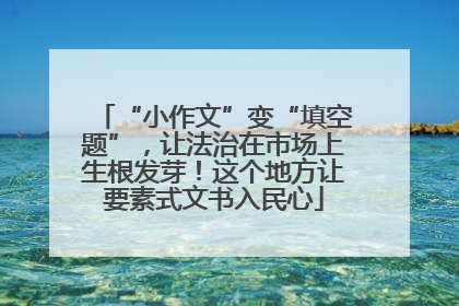 “小作文”变“填空题”，让法治在市场上生根发芽！这个地方让要素式文书入民心