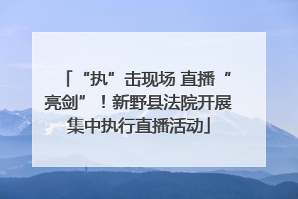 “执”击现场 直播“亮剑”！新野县法院开展集中执行直播活动