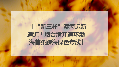 “新三样”添海运新通道!烟台港开通环渤海首条跨海绿色专线