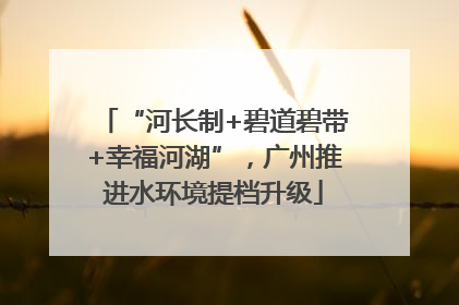“河长制+碧道碧带+幸福河湖”，广州推进水环境提档升级