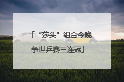 “莎头”组合今晚争世乒赛三连冠