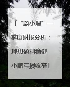 “蔚小理”一季度财报分析：理想盈利稳健 小鹏亏损收窄