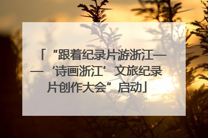 “跟着纪录片游浙江——‘诗画浙江’文旅纪录片创作大会”启动