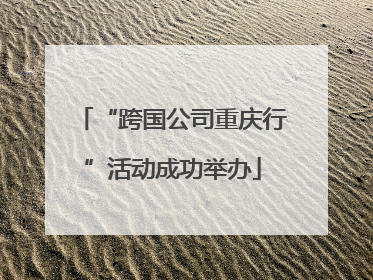 “跨国公司重庆行”活动成功举办
