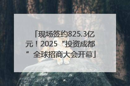 现场签约825.3亿元！2025“投资成都”全球招商大会开幕