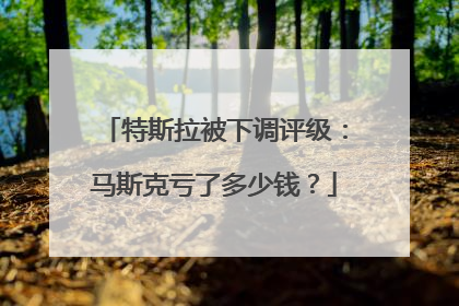 特斯拉被下调评级：马斯克亏了多少钱？