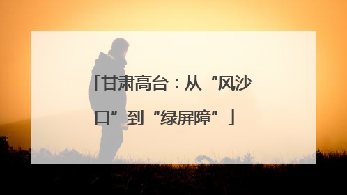甘肃高台：从“风沙口”到“绿屏障”