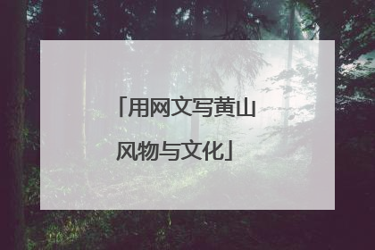 用网文写黄山风物与文化