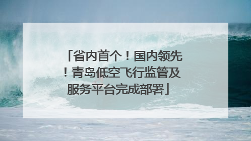 省内首个！国内领先！青岛低空飞行监管及服务平台完成部署