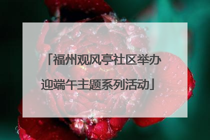 福州观风亭社区举办迎端午主题系列活动