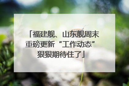 福建舰、山东舰周末重磅更新“工作动态” 狠狠期待住了