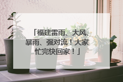福建雷雨、大风、暴雨、强对流！大家忙完快回家！