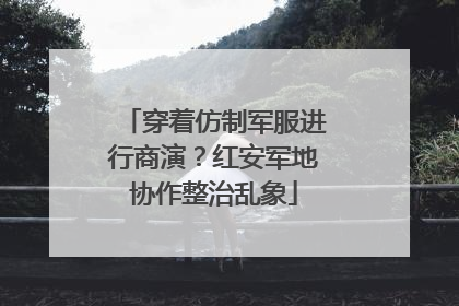 穿着仿制军服进行商演？红安军地协作整治乱象