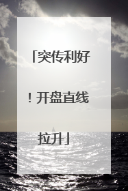 突传利好！开盘直线拉升