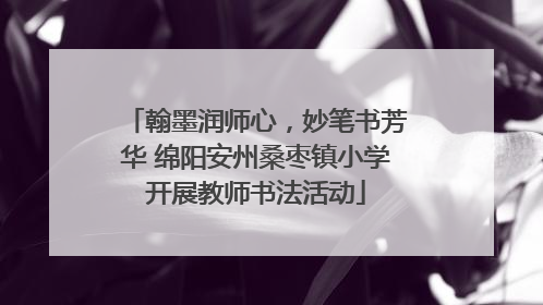 翰墨润师心，妙笔书芳华 绵阳安州桑枣镇小学开展教师书法活动