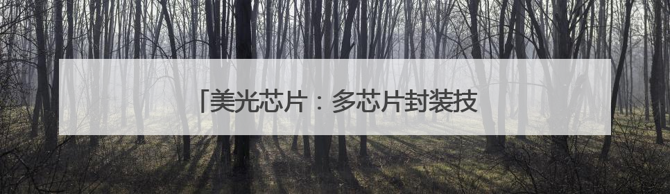 美光芯片：多芯片封装技术重塑电子设备性能边界