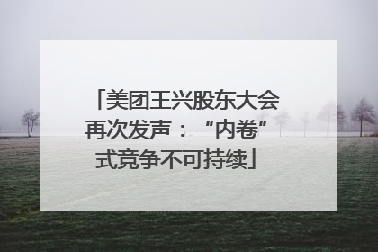美团王兴股东大会再次发声：“内卷”式竞争不可持续