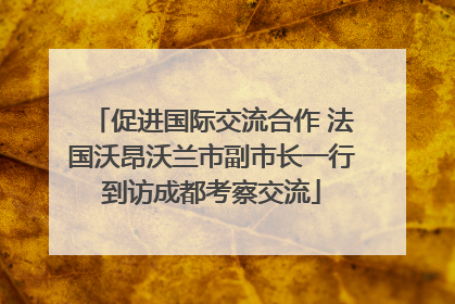 促进国际交流合作 法国沃昂沃兰市副市长一行到访成都考察交流