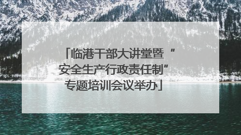 临港干部大讲堂暨“安全生产行政责任制”专题培训会议举办