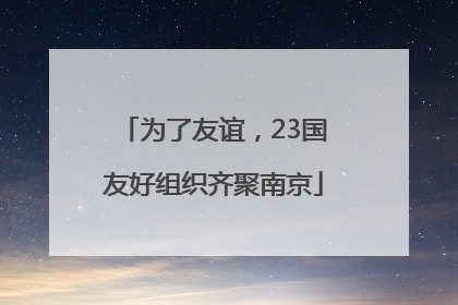 为了友谊，23国友好组织齐聚南京