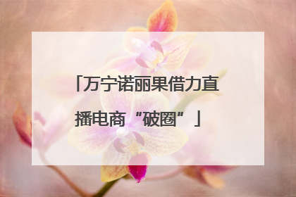 万宁诺丽果借力直播电商“破圈”