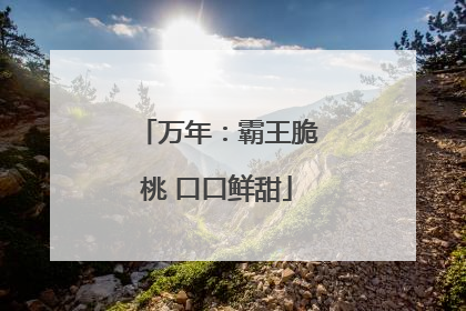 万年：霸王脆桃 口口鲜甜