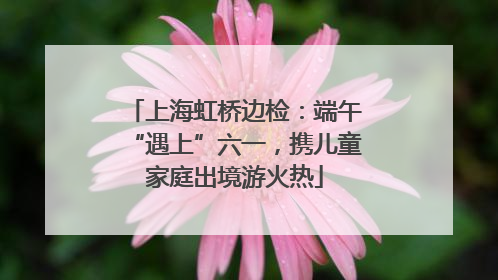 上海虹桥边检：端午“遇上”六一，携儿童家庭出境游火热