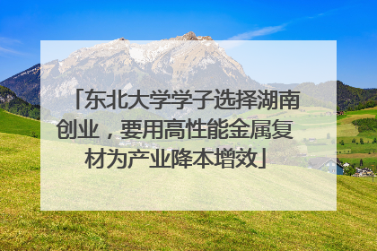 东北大学学子选择湖南创业，要用高性能金属复材为产业降本增效