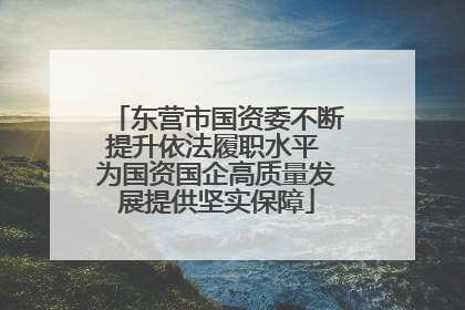 东营市国资委不断提升依法履职水平 为国资国企高质量发展提供坚实保障