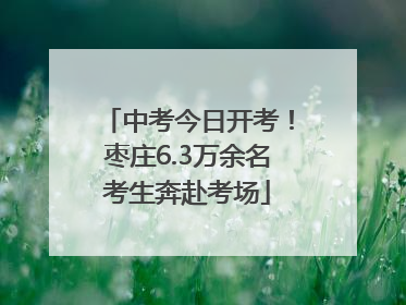 中考今日开考！枣庄6.3万余名考生奔赴考场