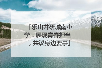 乐山井研城南小学：展现青春担当，共议身边要事