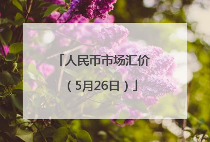 人民币市场汇价（5月26日）