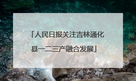 人民日报关注吉林通化县一二三产融合发展