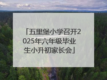 五里堡小学召开2025年六年级毕业生小升初家长会