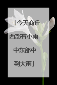 今天商丘西部有小雨 中东部中到大雨