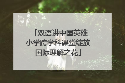 双语讲中国英雄 小学跨学科课堂绽放国际理解之花