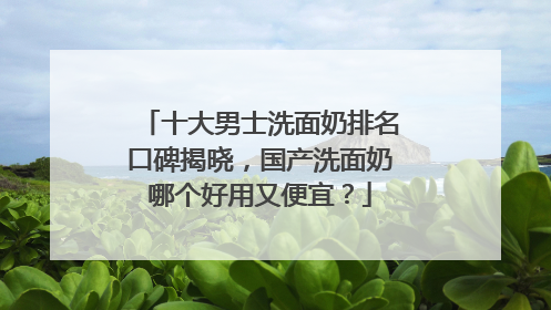 十大男士洗面奶排名口碑揭晓，国产洗面奶哪个好用又便宜？