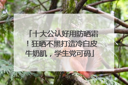 十大公认好用防晒霜！狂晒不黑打造冷白皮牛奶肌，学生党可码