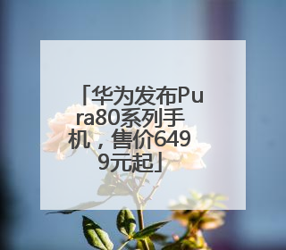 华为发布Pura80系列手机，售价6499元起