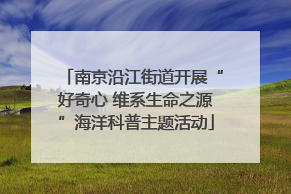 南京沿江街道开展“好奇心 维系生命之源”海洋科普主题活动