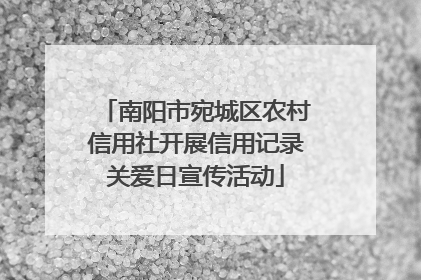南阳市宛城区农村信用社开展信用记录关爱日宣传活动