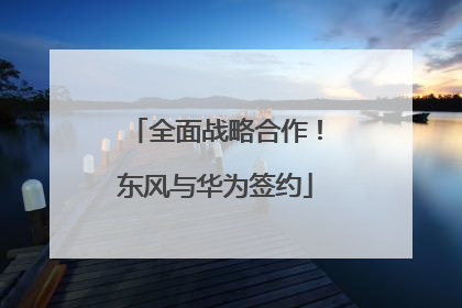 全面战略合作！东风与华为签约