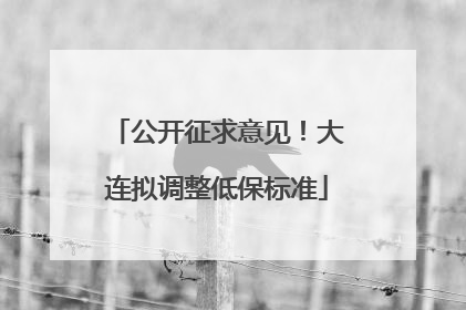 公开征求意见！大连拟调整低保标准
