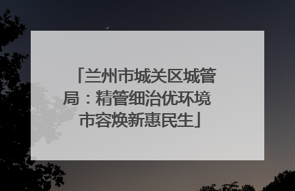 兰州市城关区城管局：精管细治优环境 市容焕新惠民生