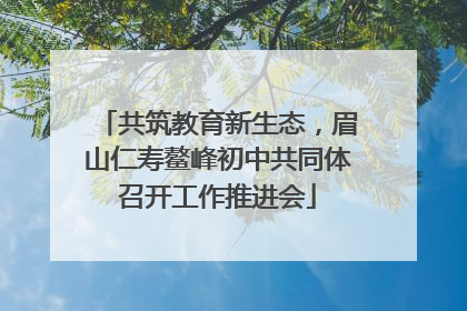 共筑教育新生态，眉山仁寿鳌峰初中共同体召开工作推进会
